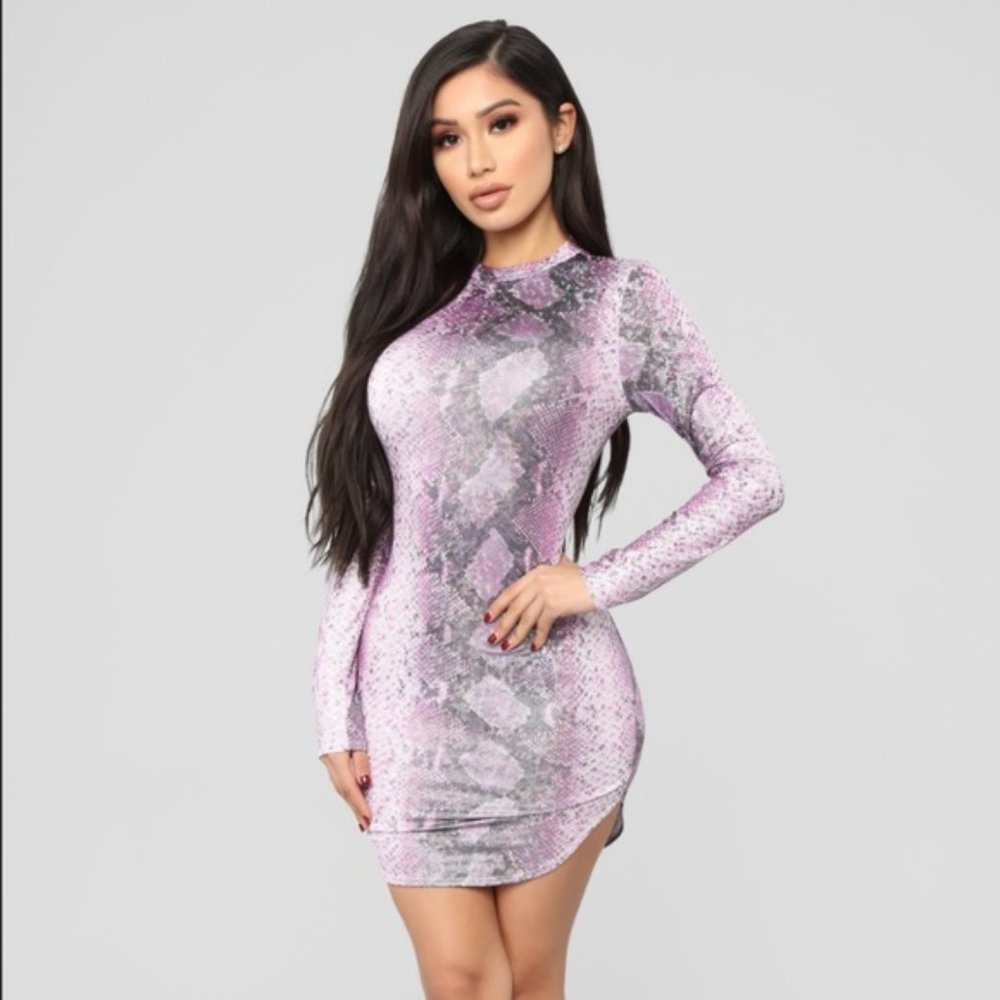 Snake Print Dress - Purple New with tags